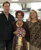 Julie Collin presenting Greg & Laurie with an Exhibitor's Choice Award for GP Khetmeo Code  Blue of La Menage.  He was Exhibitor's Choice Best in Premiership!